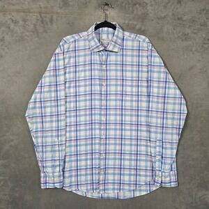 Peter Millar Crown Payson cottage blue L/S lightweight shirt mens XL button up